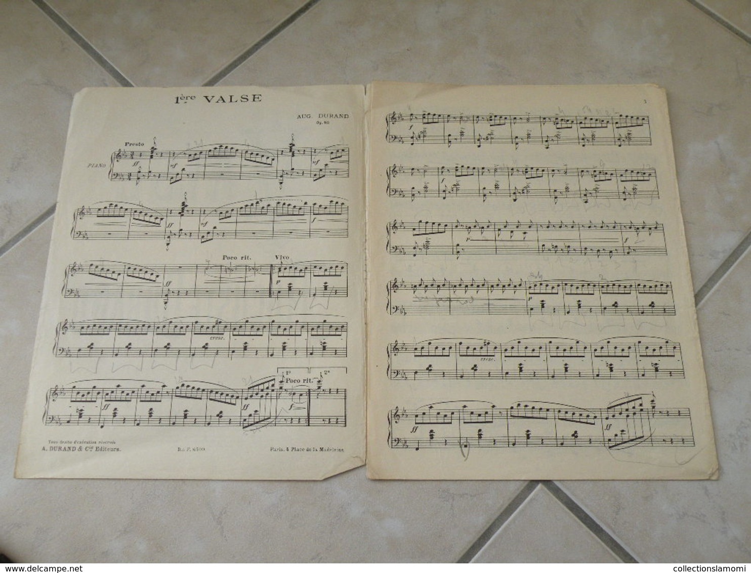1er Valse, à Son Ami Théodore Ritter -(Musique Auguste Durand)- Partition (Piano) - Tasteninstrumente