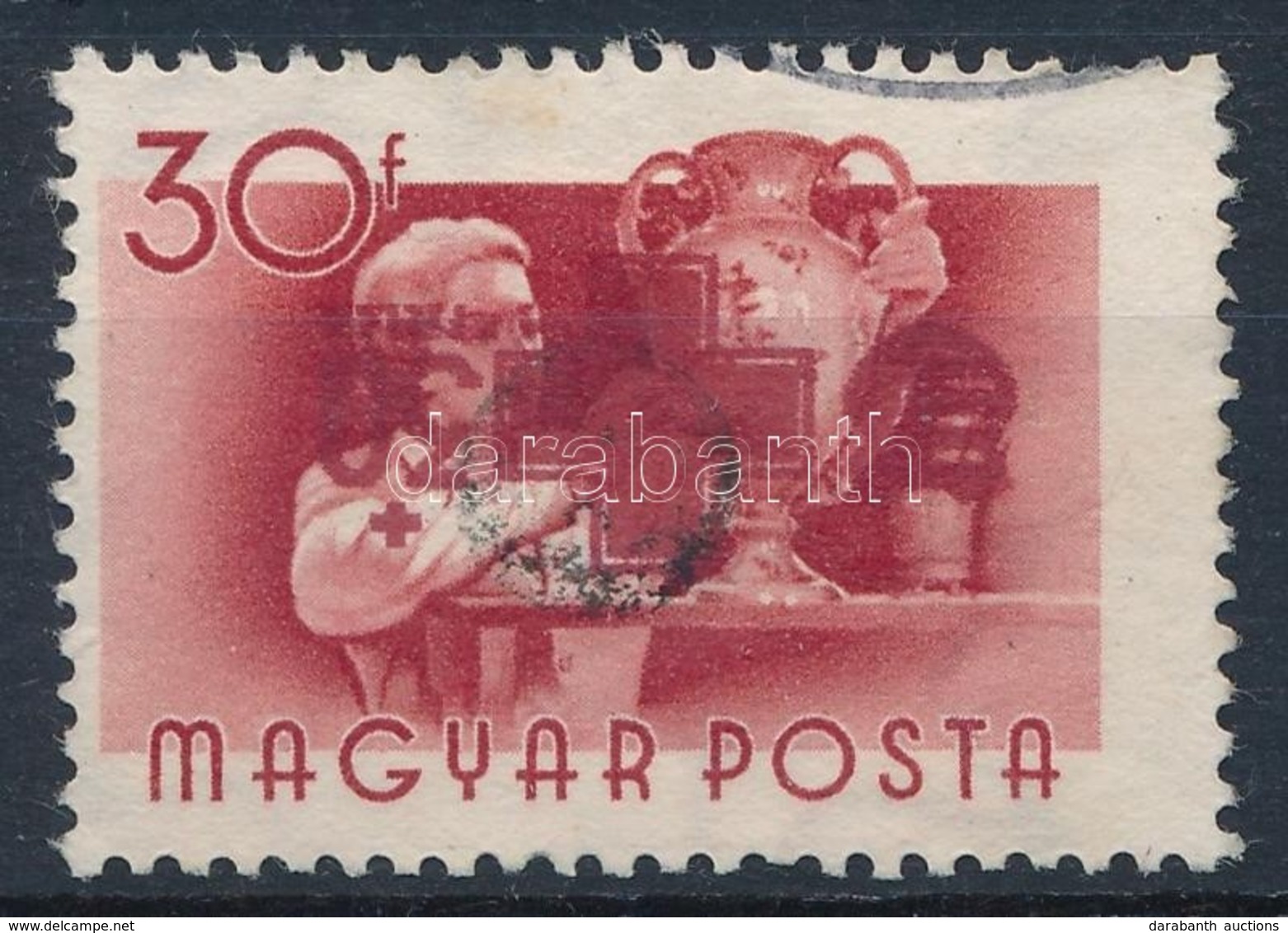 O 1957 Vöröskereszt IV. 30/30f Fordított Felülnyomással (150.000) - Otros & Sin Clasificación