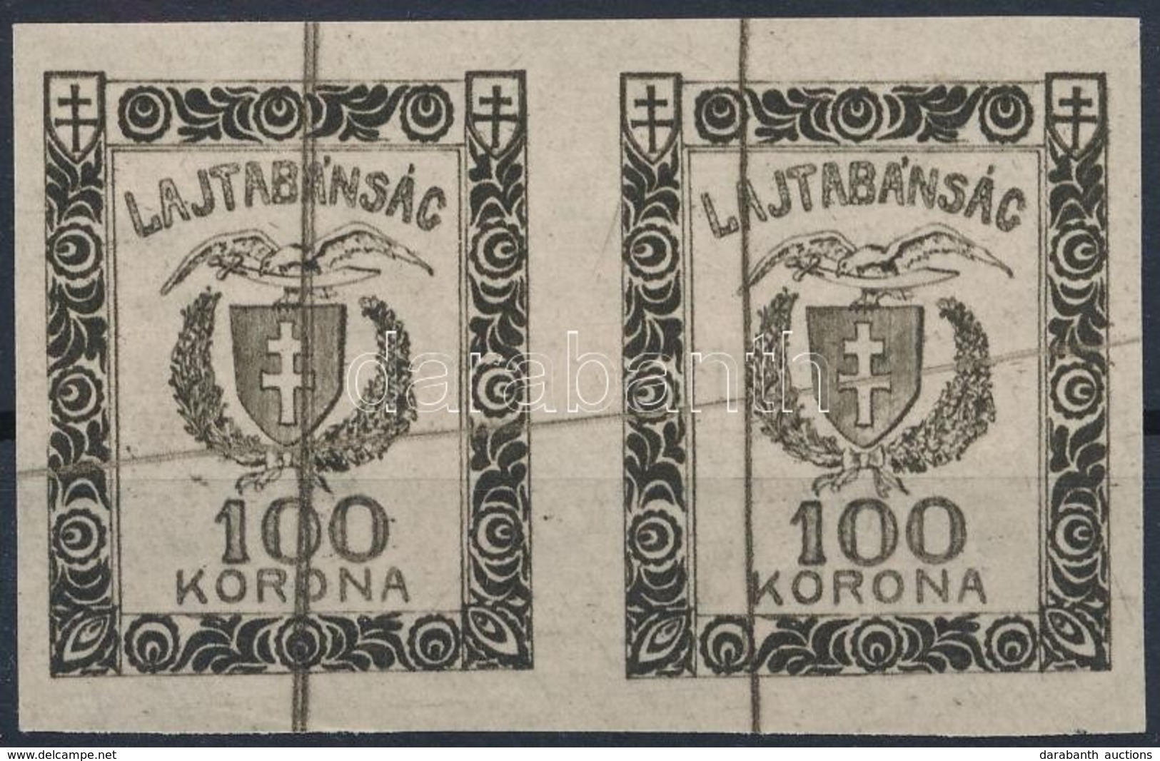 (*) Nyugat-Magyarország (VII.) 1921 Fogazatlan Próbanyomat 100K Pár / 100K Imperforate Proof Pair - Otros & Sin Clasificación