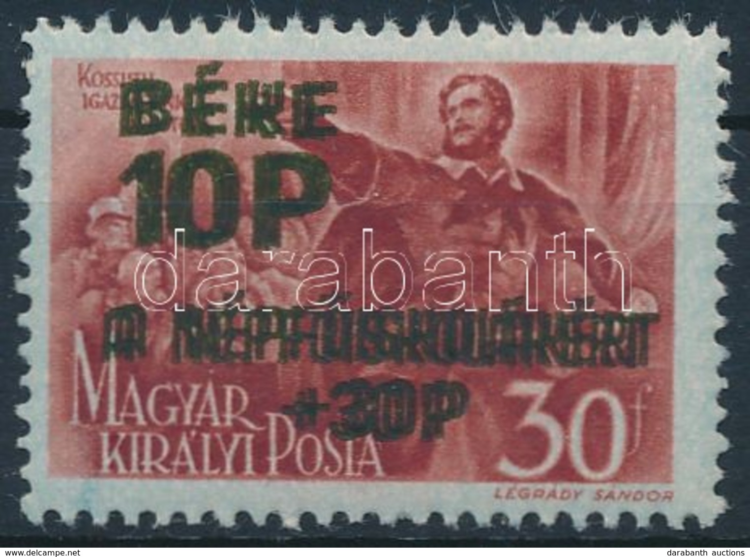 ** 1945 Béke 10P Kettős Felülnyomással, Rendkívül Ritka! - Andere & Zonder Classificatie