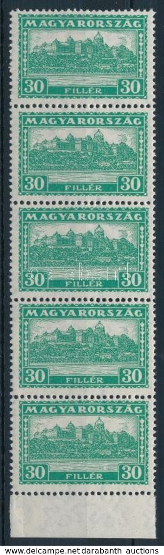 ** 1926 Pengő-fillér (I.) 30f ívszéli 5-ös Csík (12.500) (ráncok / Creases) - Other & Unclassified