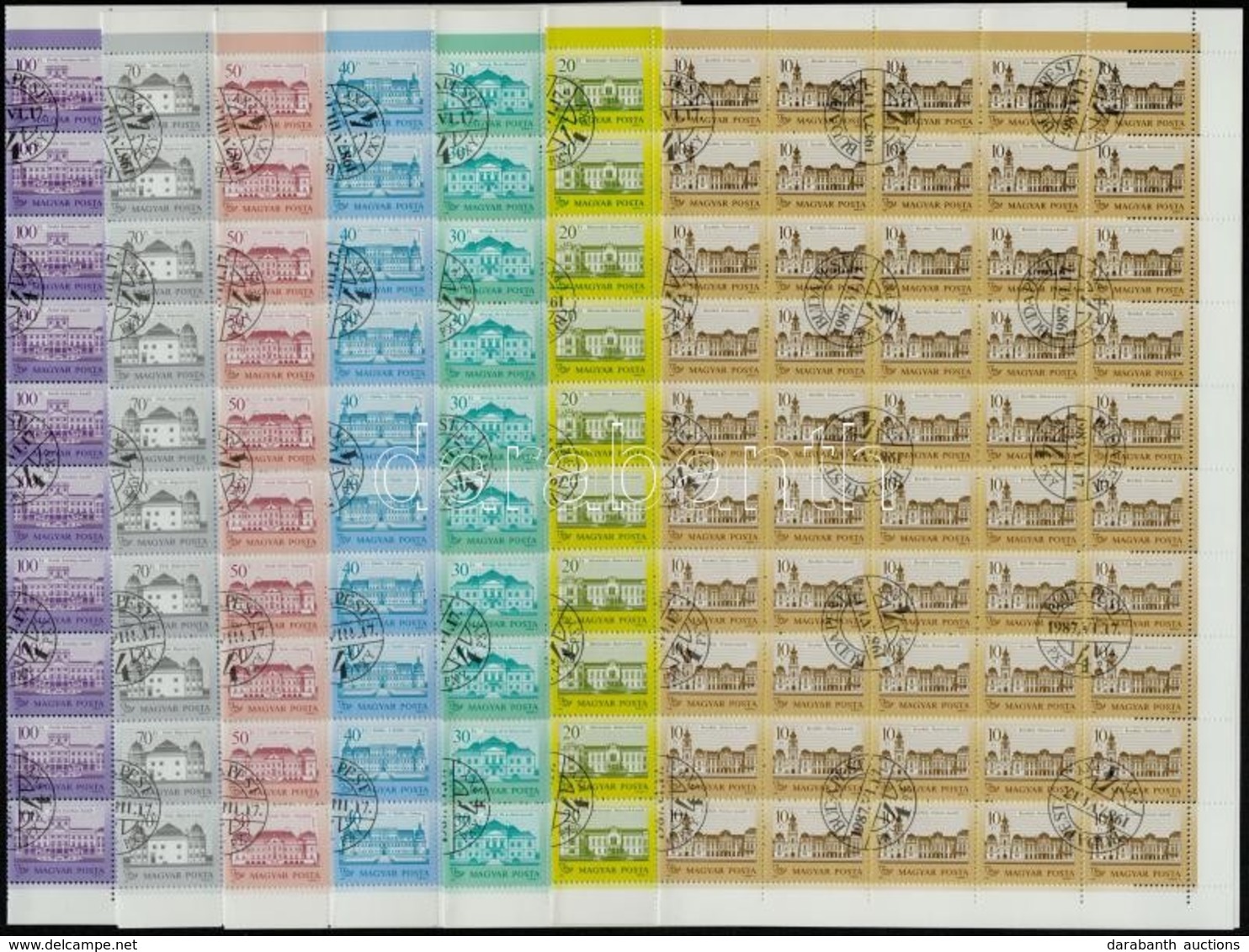 O 1987 Kastélyok Hajtott Teljes ívsor (30.000) - Andere & Zonder Classificatie