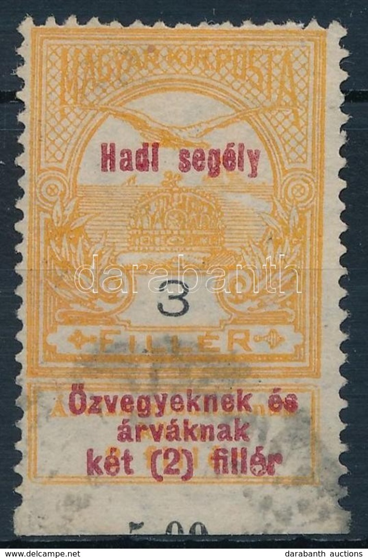 O 1914 Hadisegély 3f, Az Alsó Részen Fogazás Nélkül, R! - Other & Unclassified