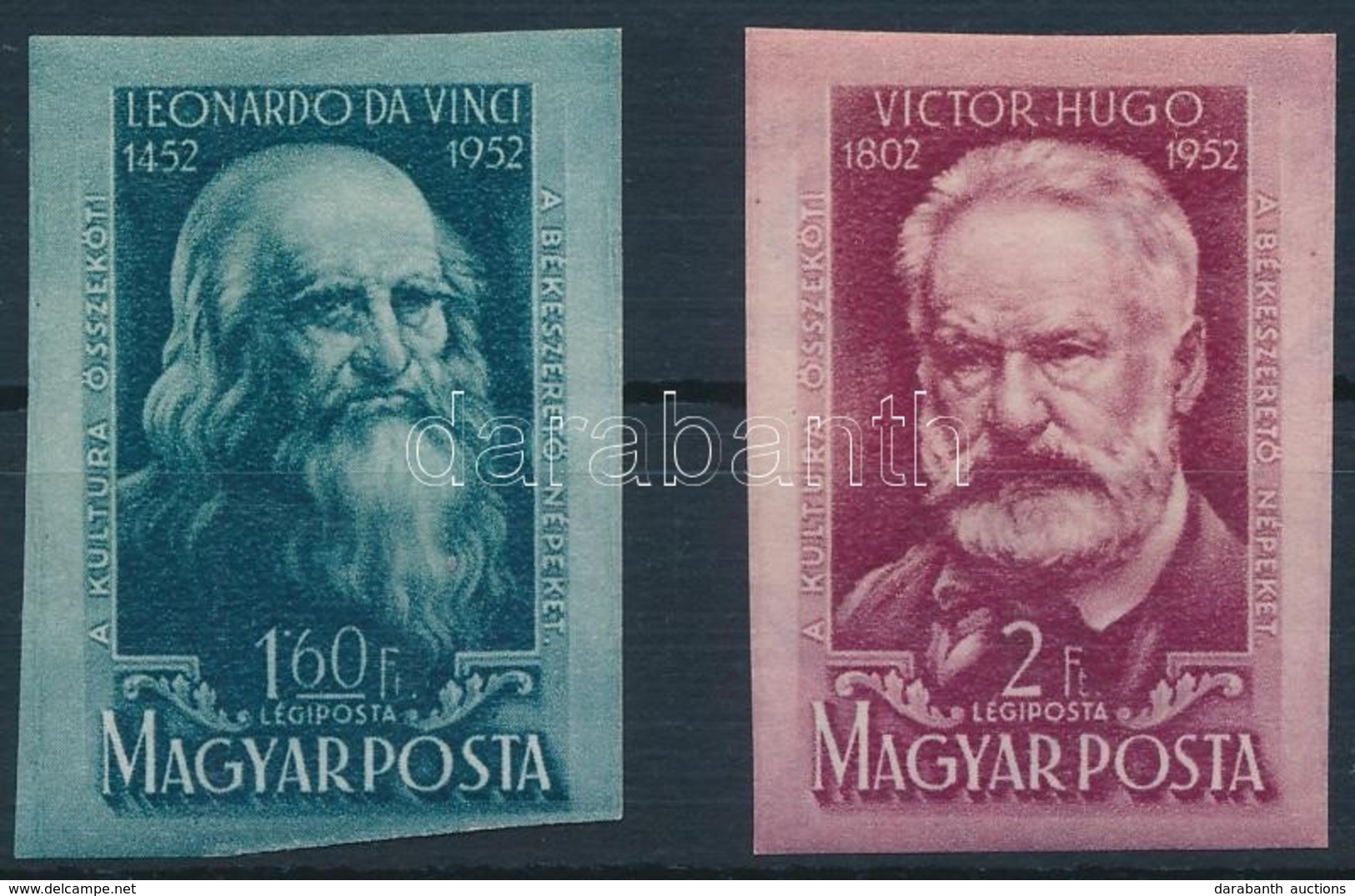 * 1952 Leonardo Da Vinci és Victor Hugo Vágott Sor (9.000) - Otros & Sin Clasificación