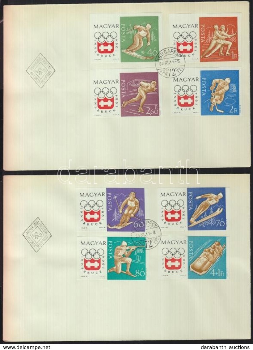 1963 Téli Olimpia (II.)- Innsbruck Vágott Sor 2db FDC-n (3.500) - Other & Unclassified