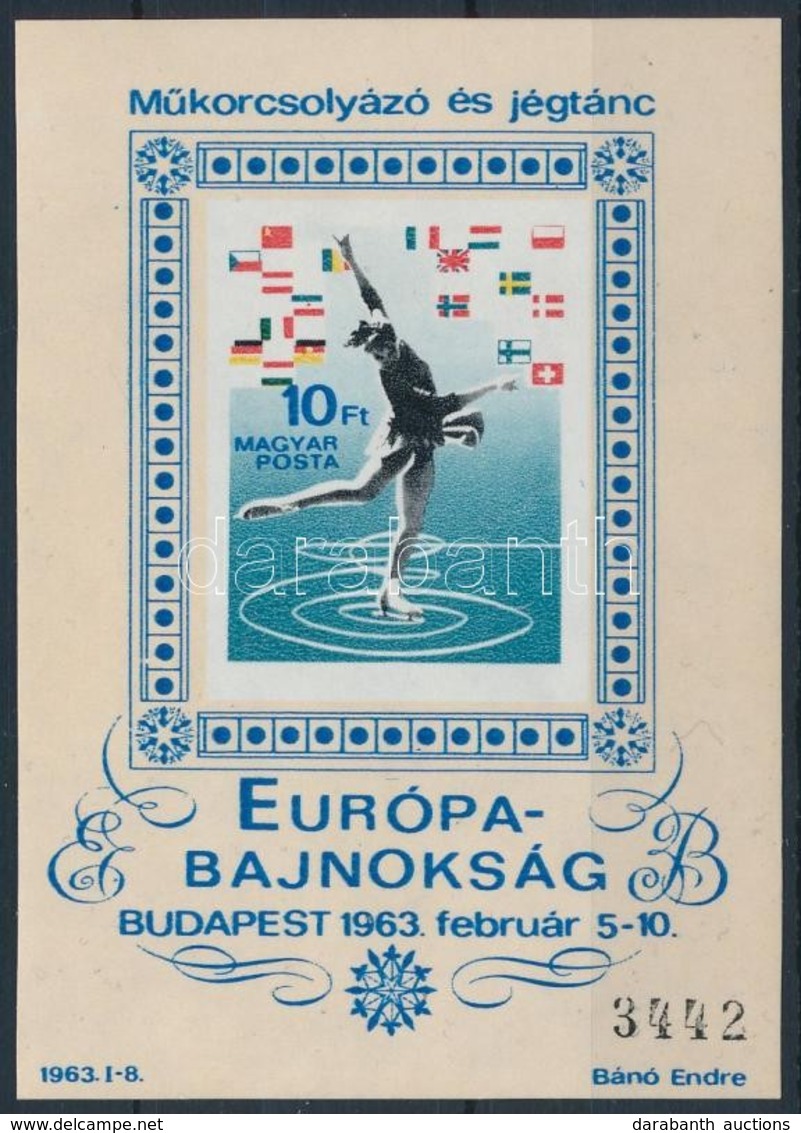 ** 1963 Műkorcsolyázó és Jégtánc EB Vágott Blokk (16.000) - Andere & Zonder Classificatie