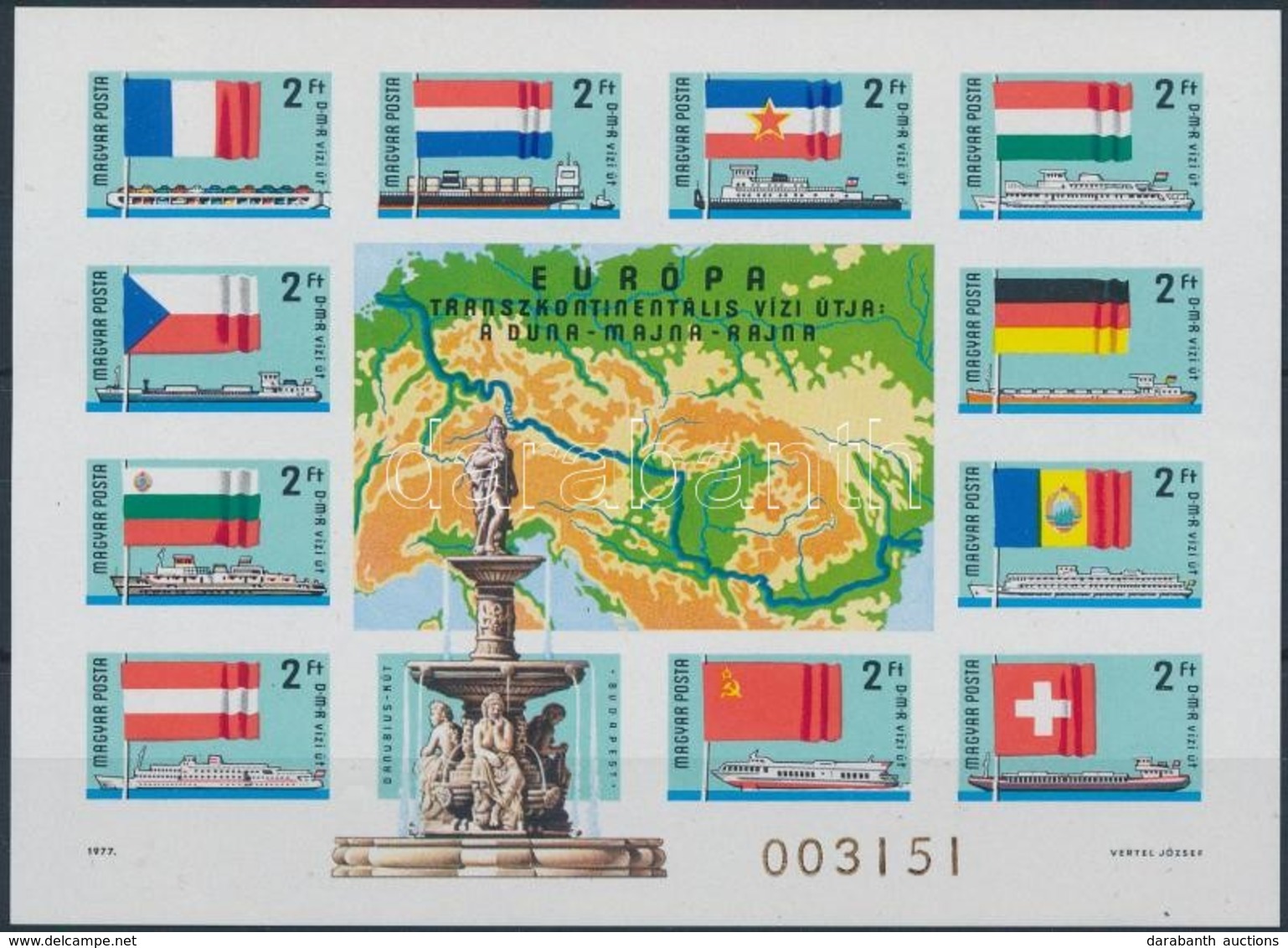 ** 1977 Európa Transzkontinentális Vízi útjai Vágott Blokk (25.000) - Sonstige & Ohne Zuordnung