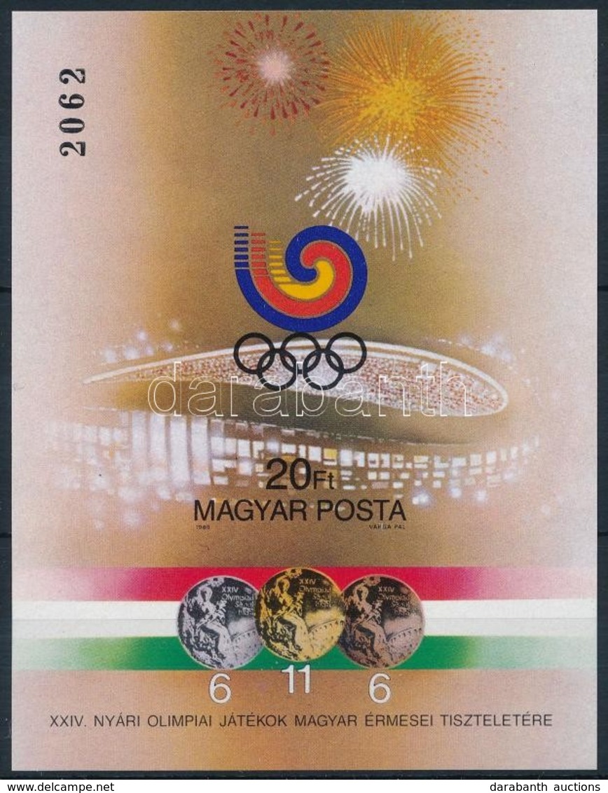 ** 1988 Olimpiai érmesek (V.) - Szöul Vágott Blokk (5.000) - Andere & Zonder Classificatie