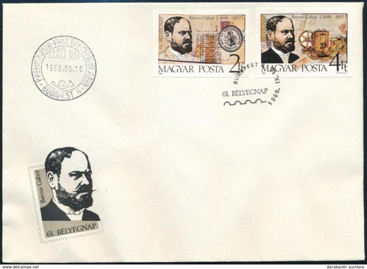 1988 Bélyegnap (61.) Vágott Sor FDC (3.500) - Other & Unclassified