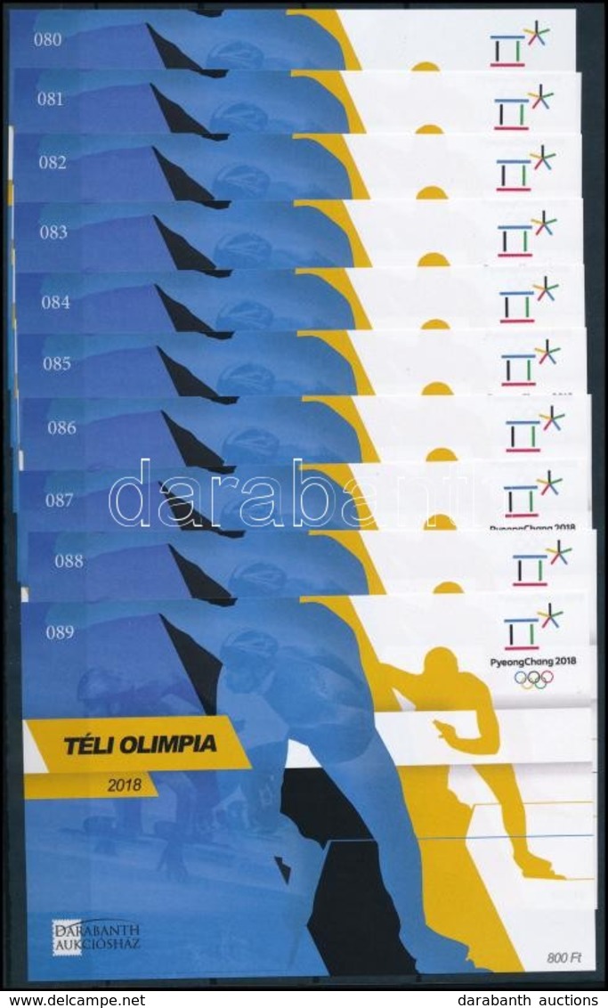 ** 2018 10 Db Téli Olimpia Emlékív (15.000) - Altri & Non Classificati