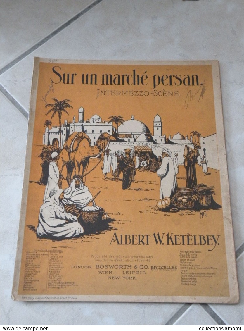 Sur Un Marché Persan -(Musique Albert W. Ketèlbey)- Partition (Piano) - Instruments à Clavier