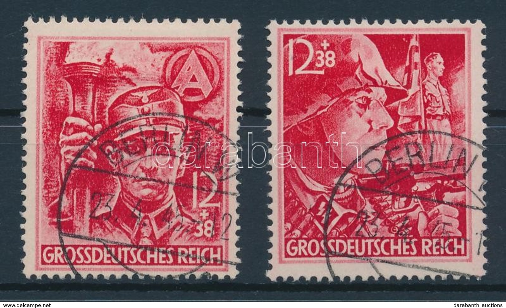 O Deutsches Reich 1945 SA és SS Mi 909-910, Bélyegezve Rendkívül Ritka - Andere & Zonder Classificatie