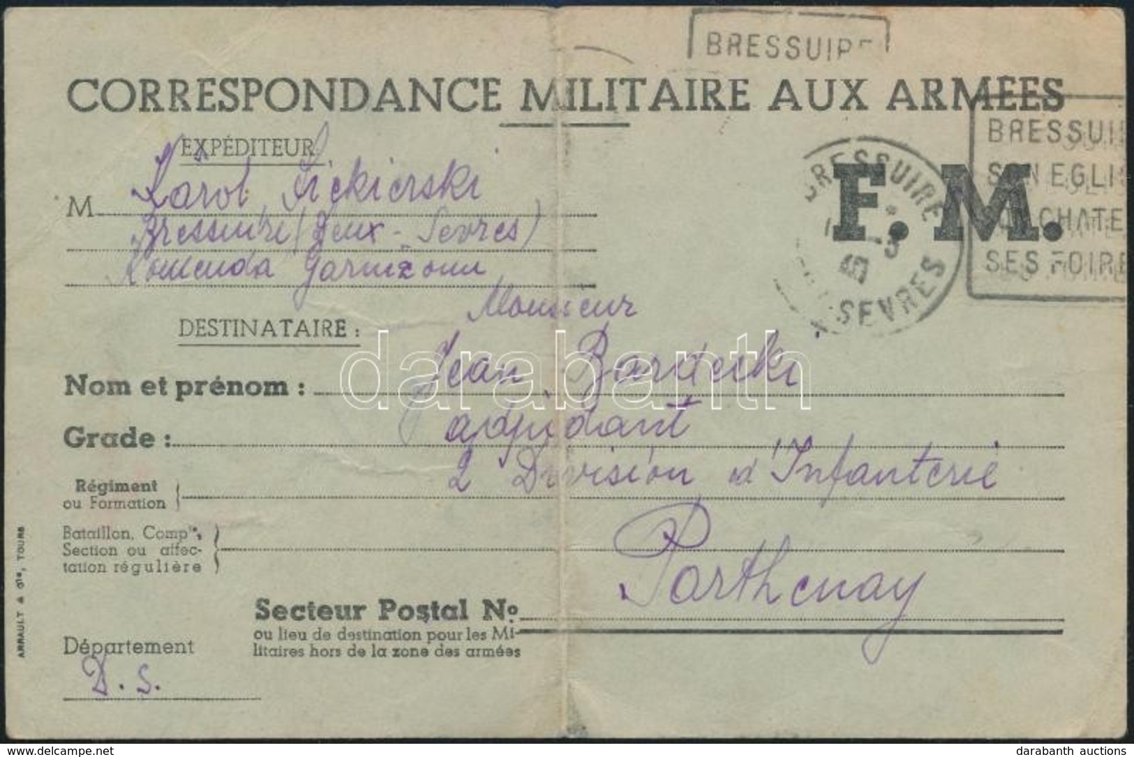 Franciaország 1940 - Andere & Zonder Classificatie