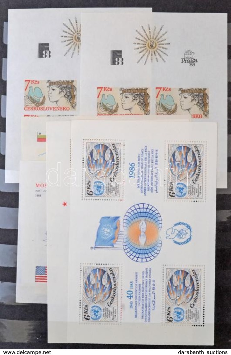 ** O Csehszlovákia Kb 30 Blokk, Bélyegek, FDC-k és Kivágások 8 Lapos Berakóban / Czechoslovakia 30 Blocks, A Few Stamps, - Sonstige & Ohne Zuordnung