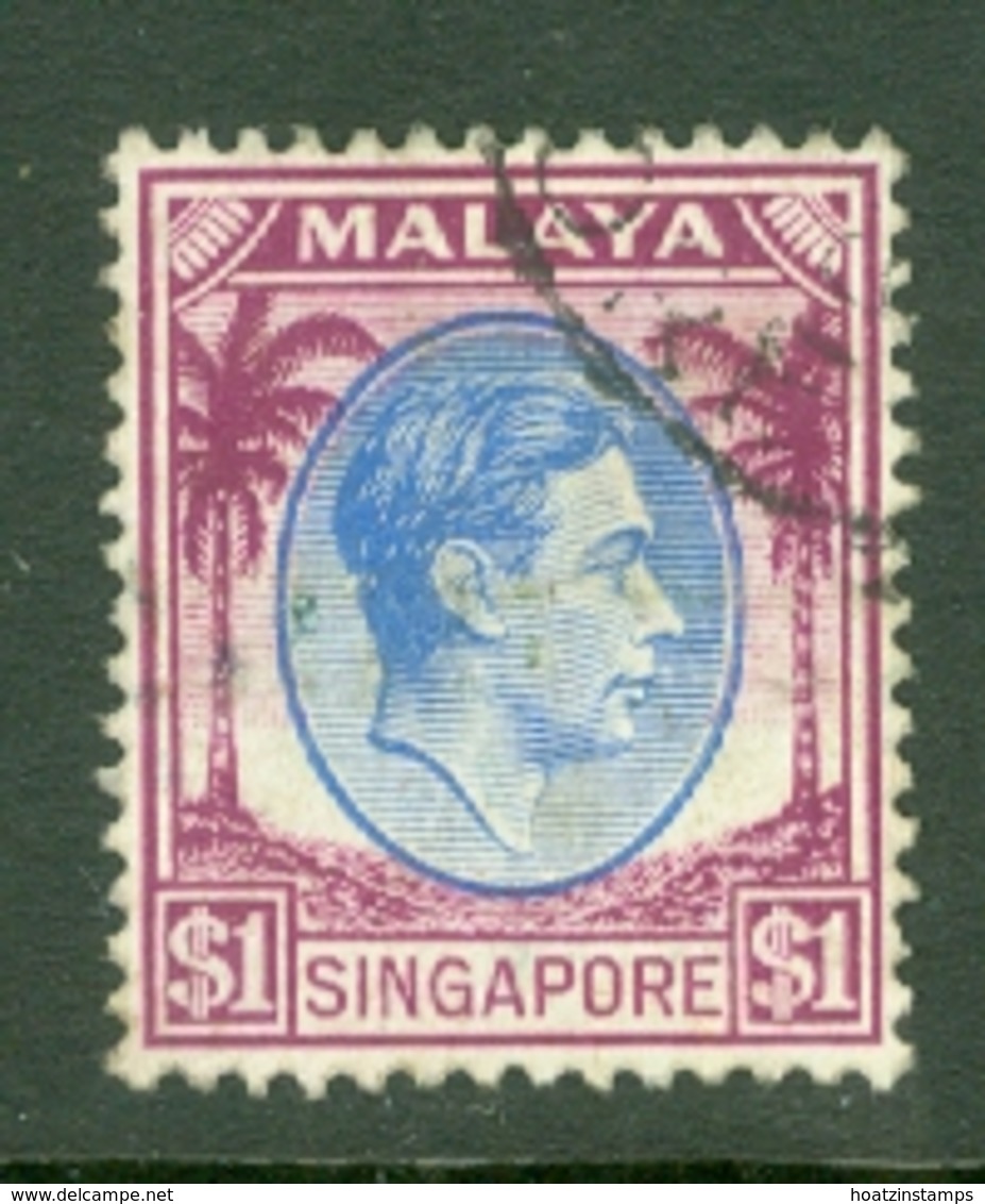 Singapore: 1948/52   KGVI   SG13   $1    [Perf: 14]    Used - Singapour (...-1959)
