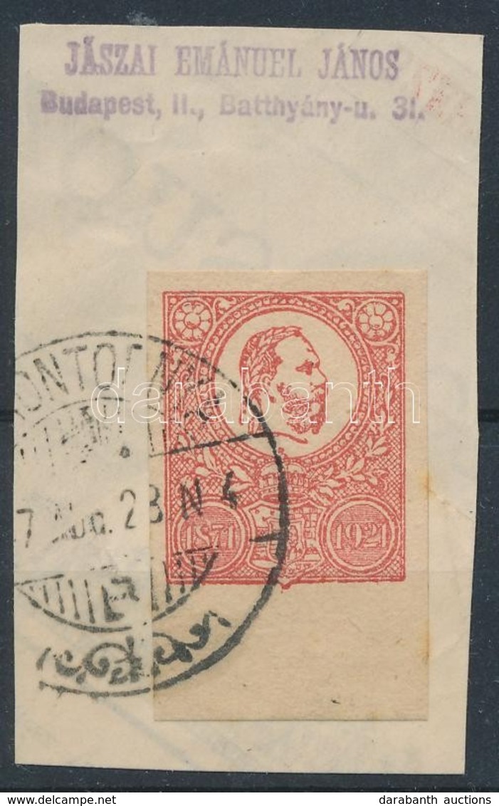1821 Kőnyomat Emlékkiadás Piros, Levélzáróként Felhasználva Kivágáson - Other & Unclassified