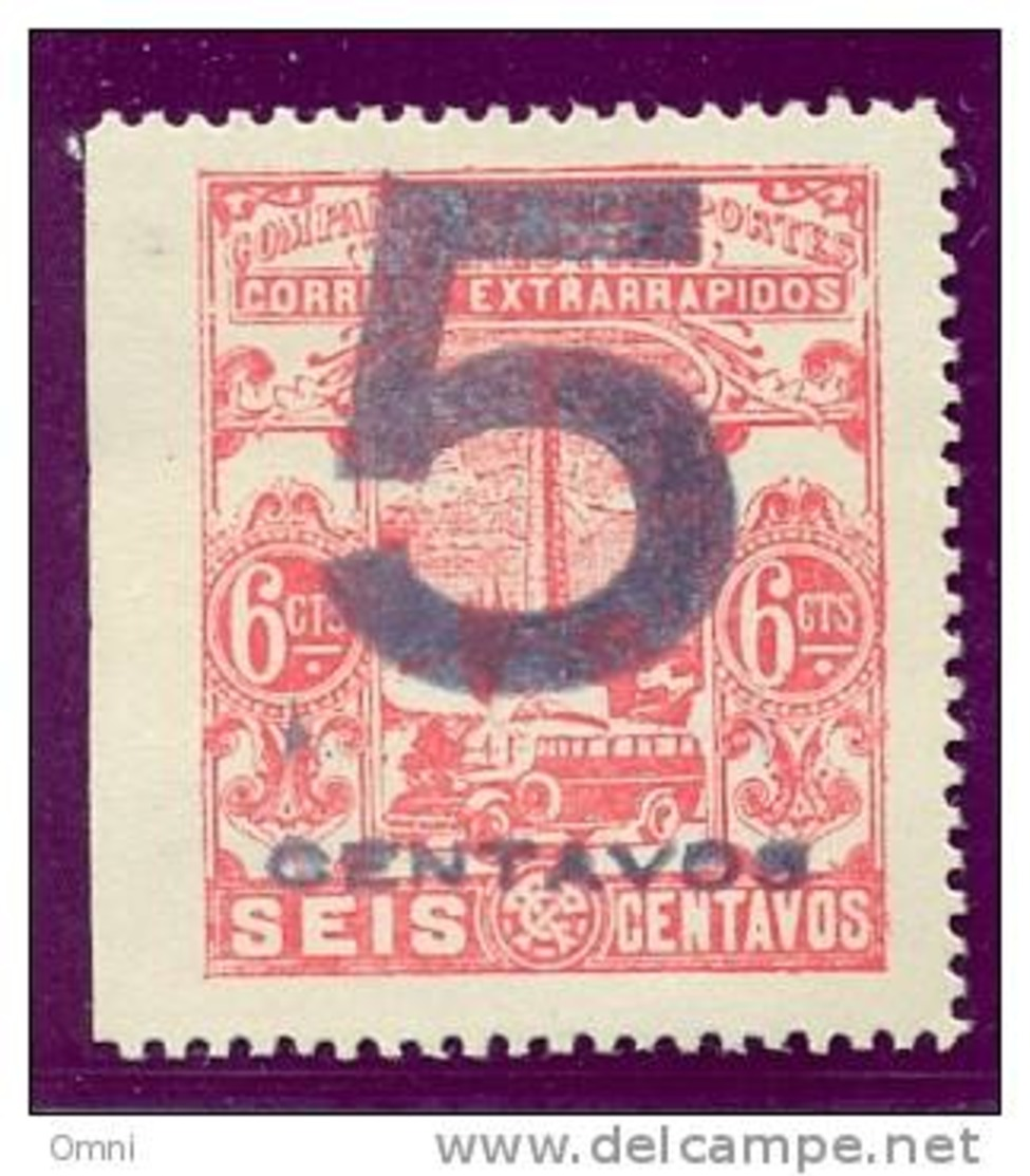 Colombia Transportes Terrestres 5th Issue Bus  MH *  With Overprint 5 CENTAVOS RARE - Colombie