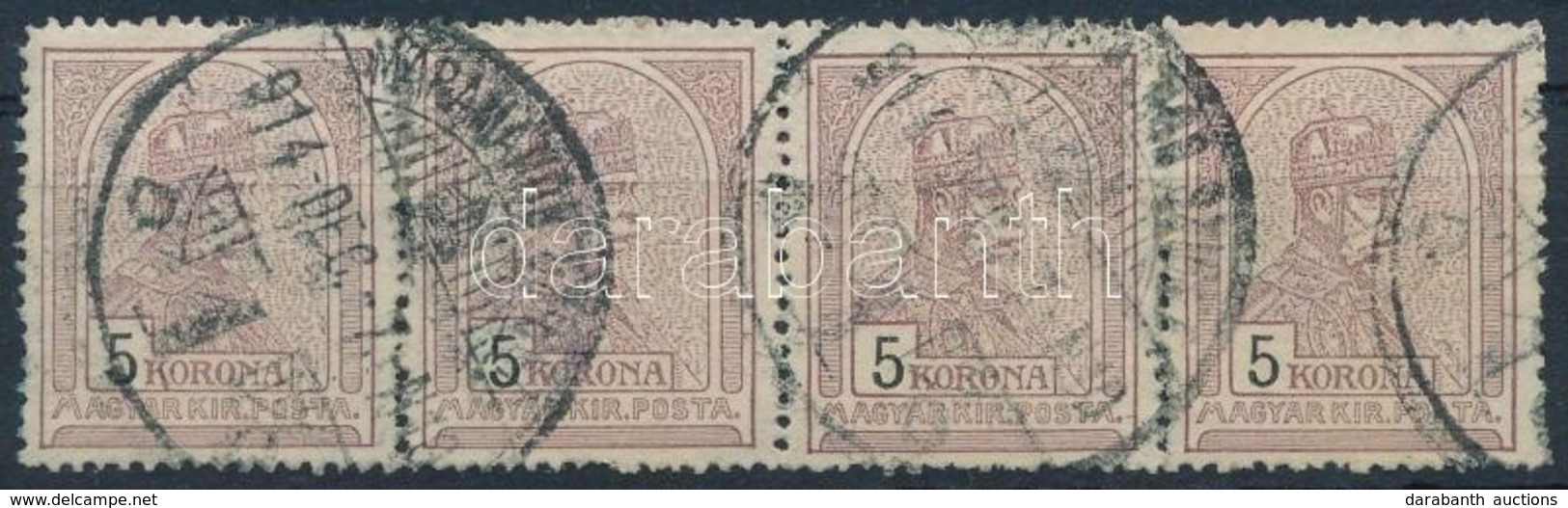 O 1909 Turul 5K 4-es Csík Szép Vízjellel (10.000) - Andere & Zonder Classificatie