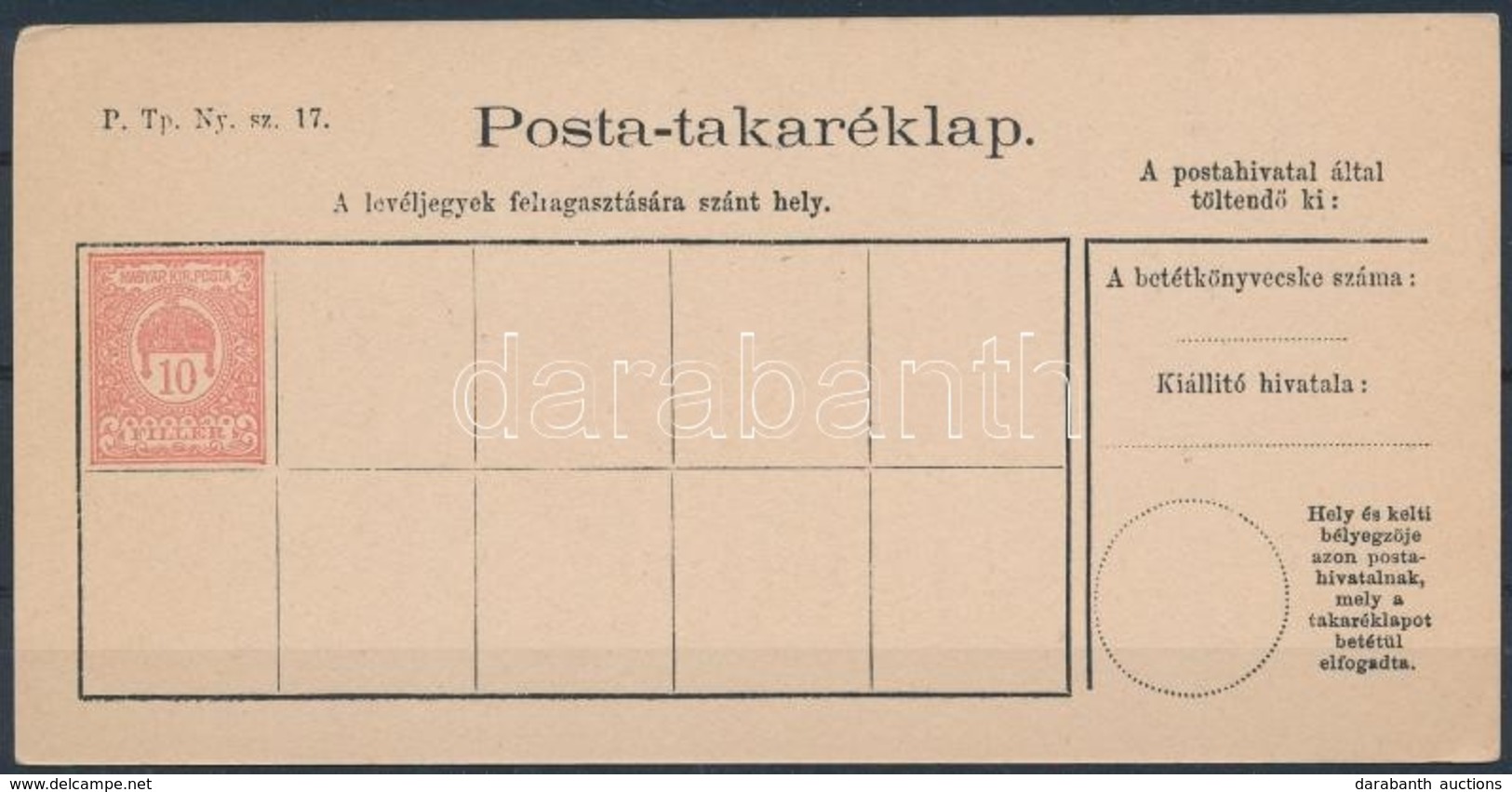 1900 Használatlan Posta-takaréklap (MBK 3 A) (2.000) - Andere & Zonder Classificatie