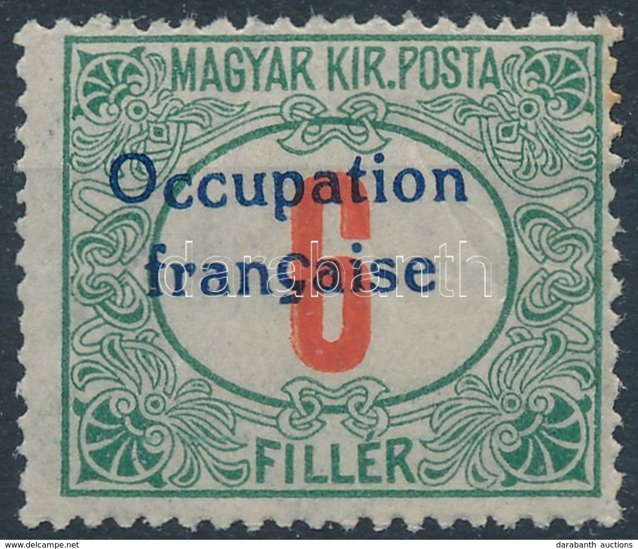 ** 1919 Pirosszámú Portó 6f Próbanyomat Bodor Vizsgálójellel (15.000) (rozsda / Stain) - Other & Unclassified