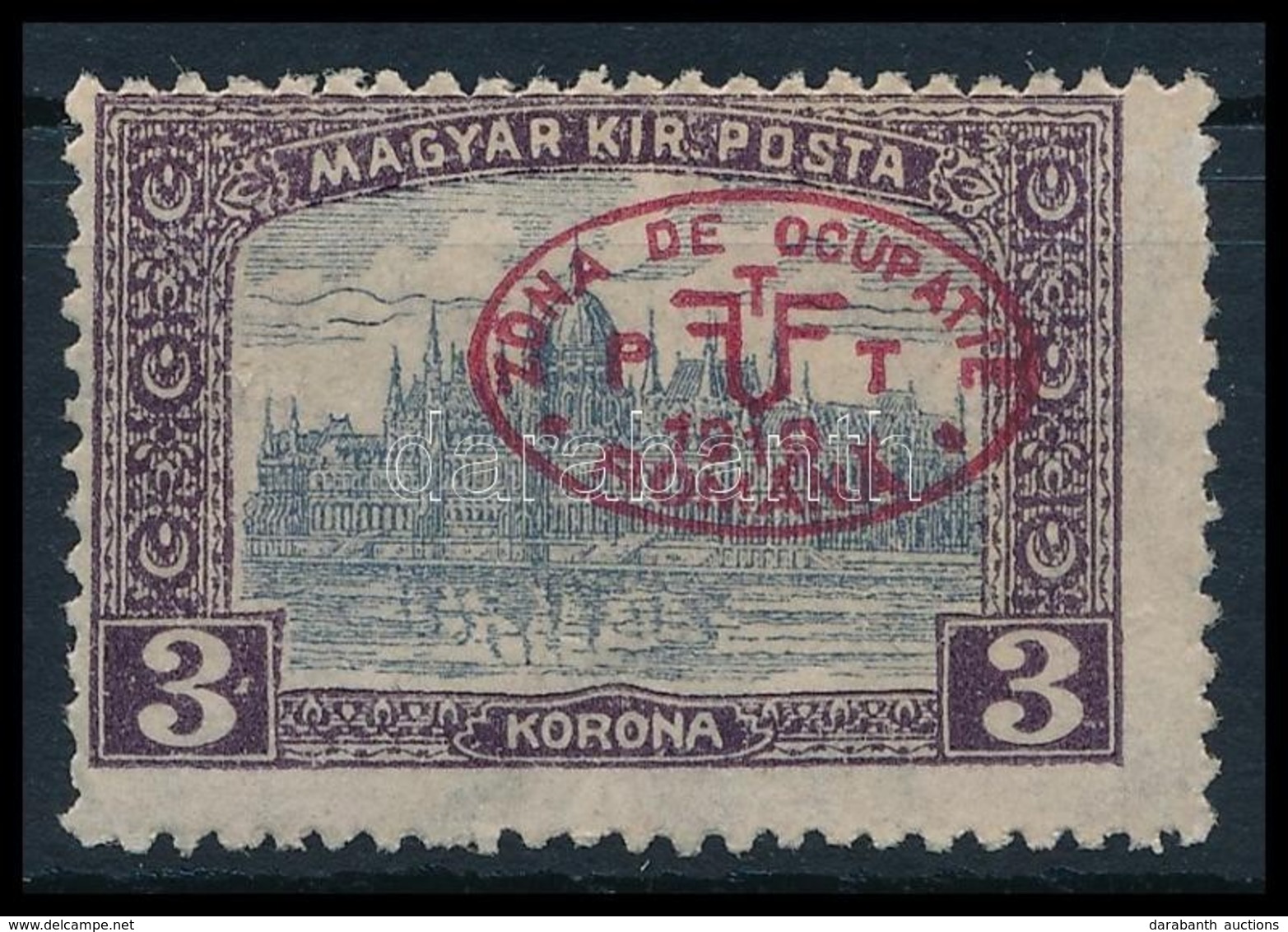 * Debrecen I. 1919 Parlament 3K Piros Felülnyomással (**9.000) / Mi 31a With Red Overprint. Signed: Bodor - Other & Unclassified