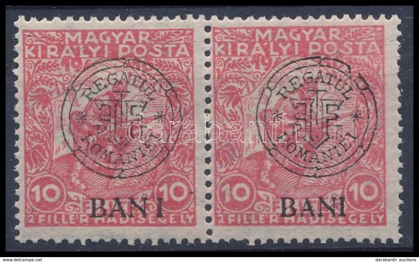 ** 1919 Hadisegély 10f Pár, Közeli és Távoli 'I' Betű / Mi 23 I. Pair With Overprint Variety. Signed: Bodor - Andere & Zonder Classificatie