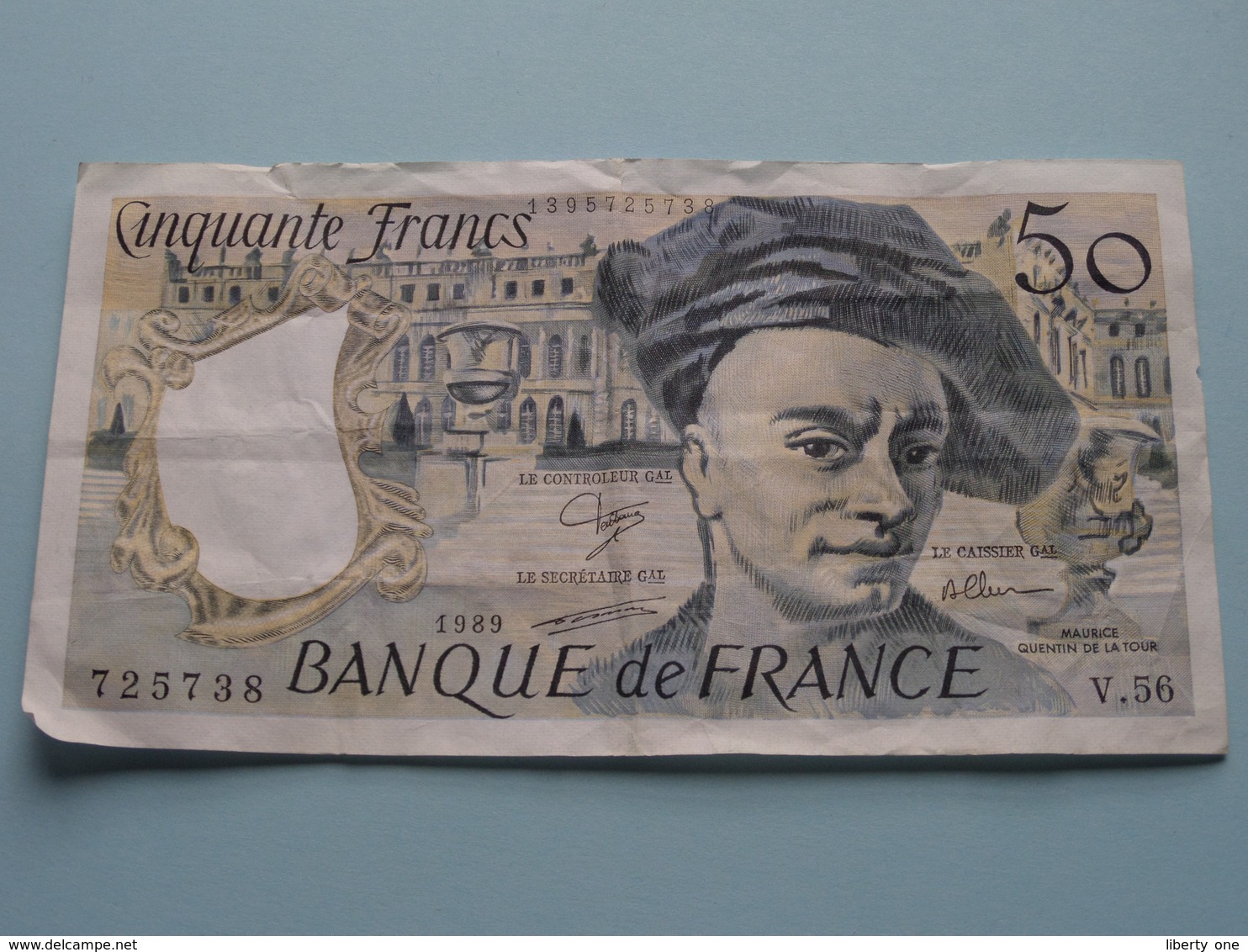 50 - Cinquante Francs - 725738 ( V.56 ) 1989 > Banque De France ( For Grade, Please See Photo ) ! - 50 F 1976-1992 ''Quentin De La Tour''