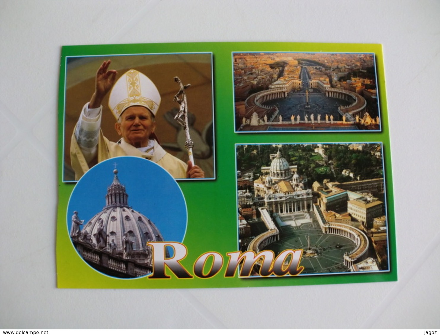 Postcard Postal Italy Roma Vatican Giovanni Paolo II E La Basilica Di San Pietro - Vaticano