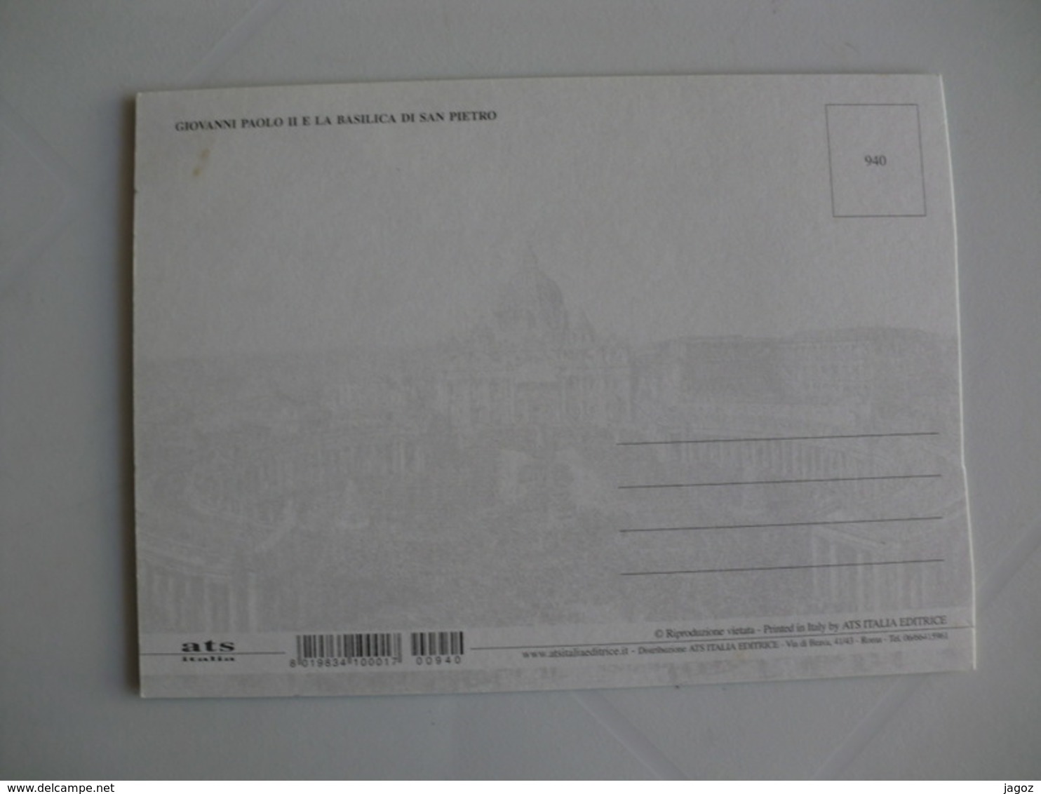 Postcard Postal Italy Roma Vatican Giovanni Paolo II E La Basilica Di San Pietro - Vatican