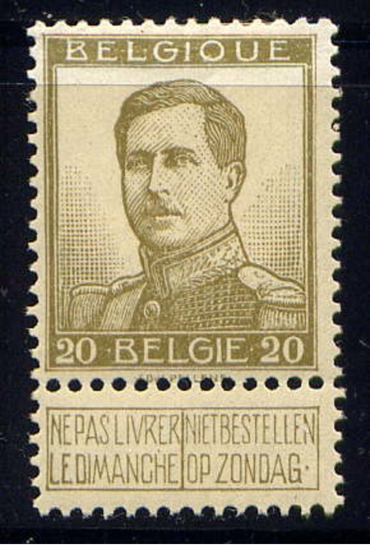 BELGIQUE - 119* - ALBERT 1er - 1912 Pellens