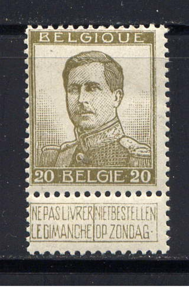 BELGIQUE - 124* - ALBERT 1er - 1912 Pellens