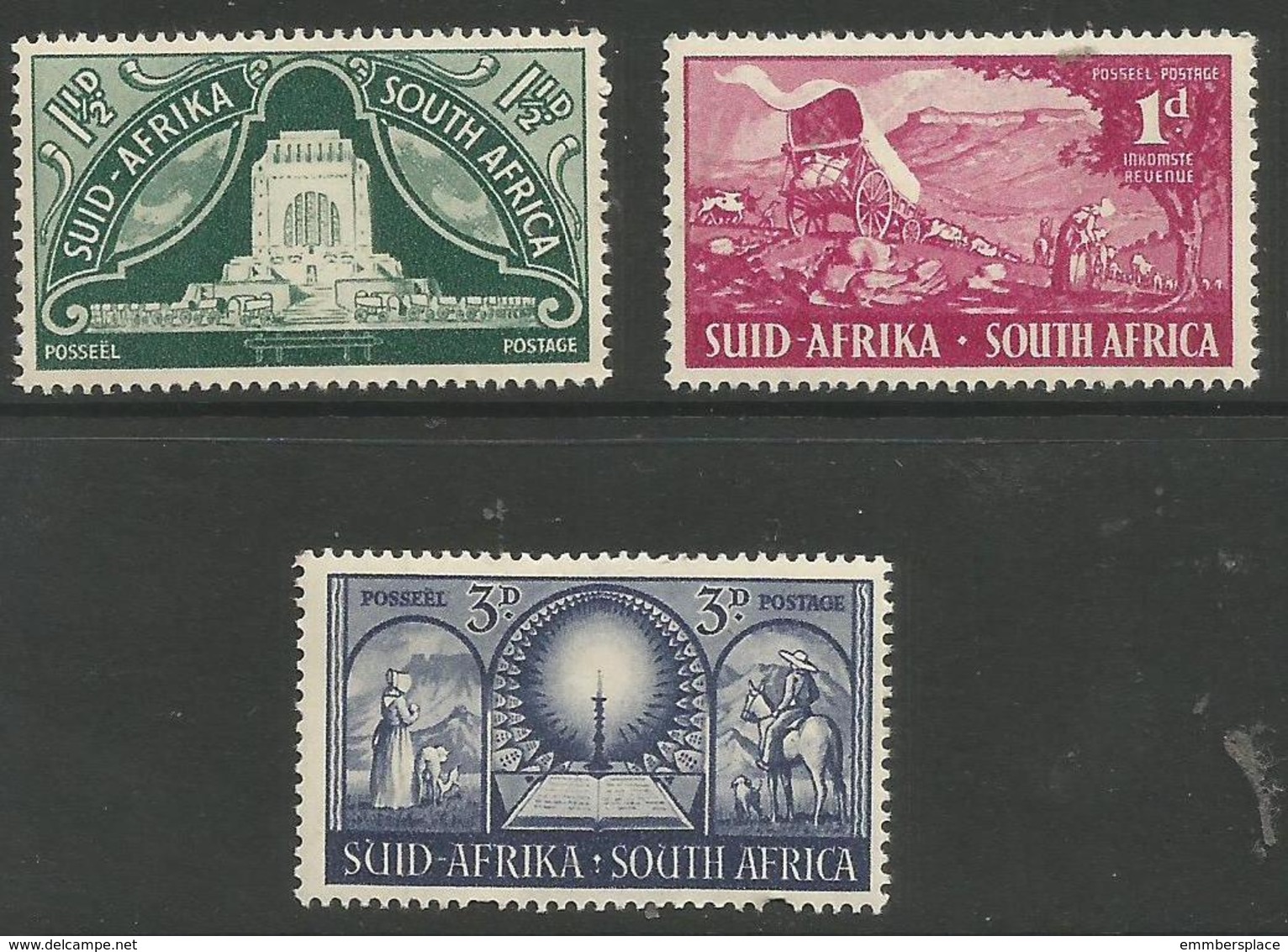 South Africa - 1949 Voortrekker Monument  MNH **  SG 131-3  Sc 112-4 - Nuevos