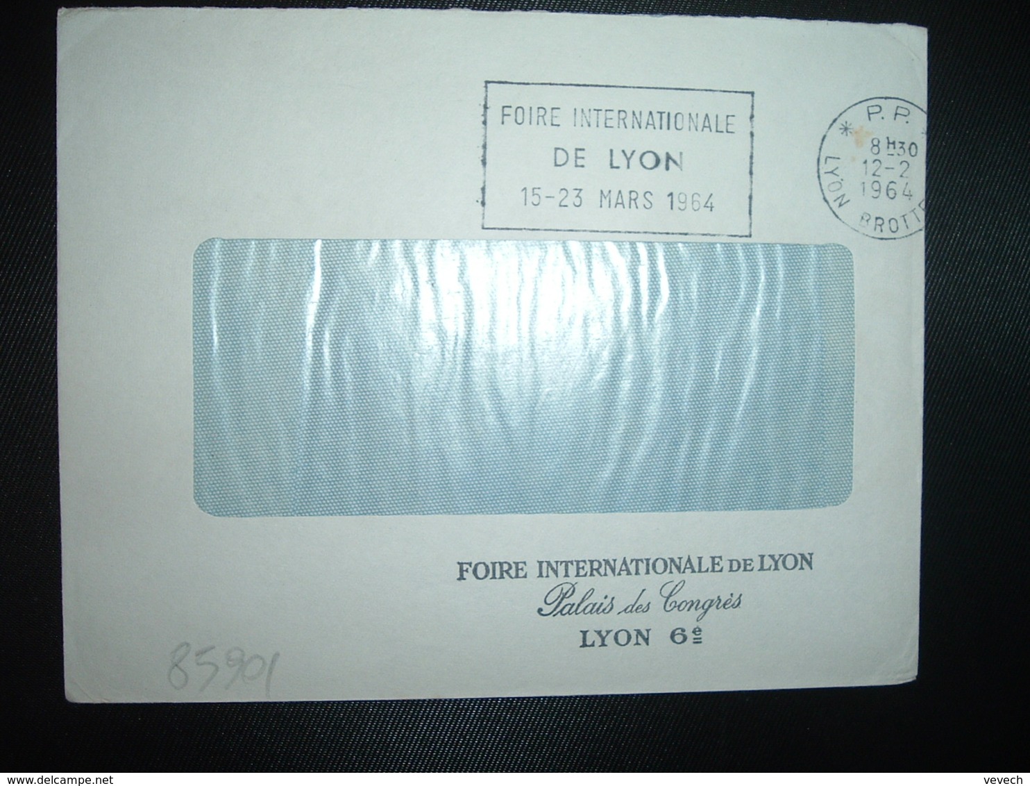 LETTRE PORT PAYE OBL.MEC.12-2 1964 PP LYON BROTTEAUX FOIRE INTERNATIONALE DE LYON - Oblitérations Mécaniques (Autres)