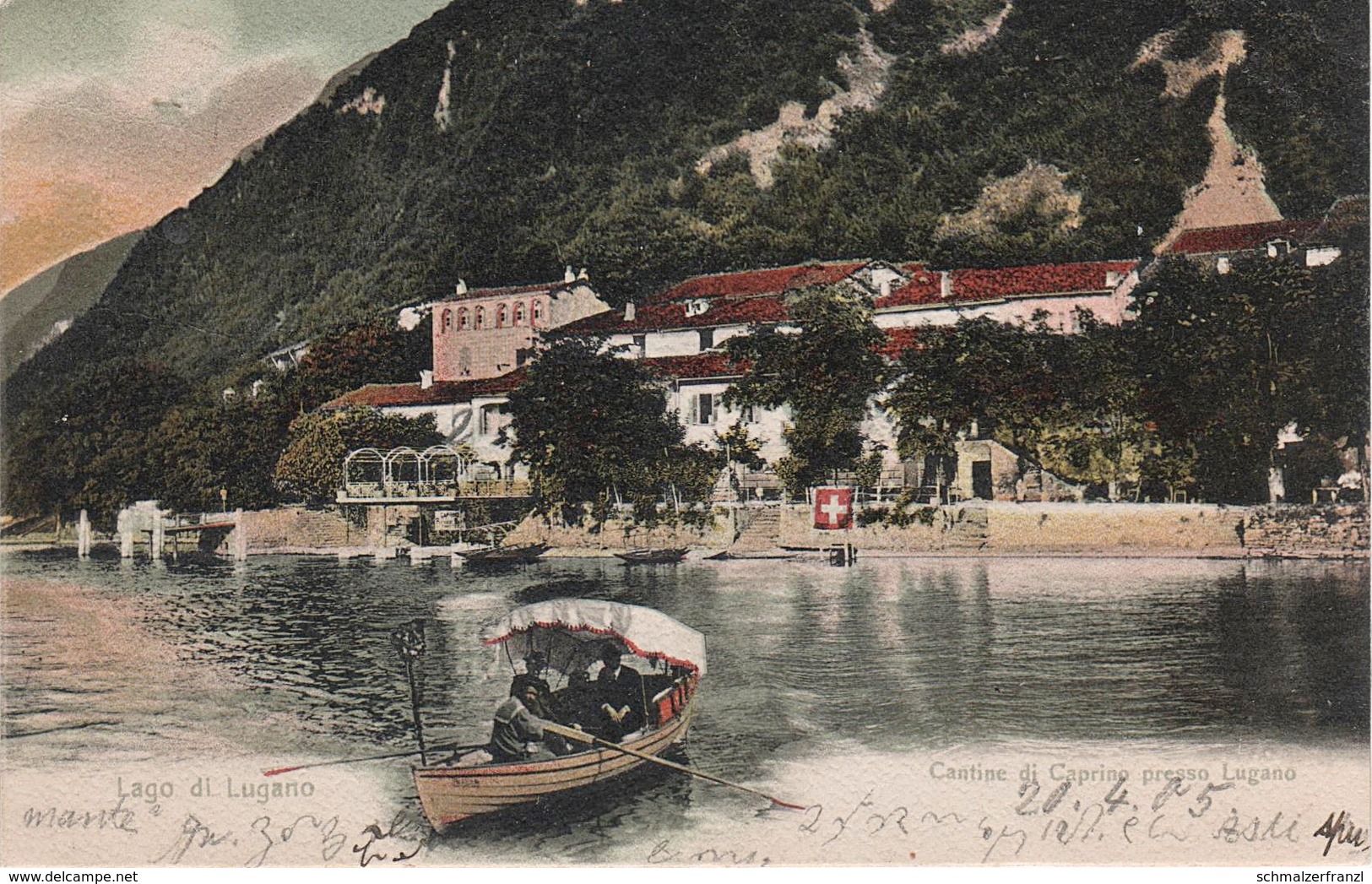 AK Lago Di Lugano Restaurant Cantine Di Caprino Fähre Chiatta Campione Paradiso Bissone Arogno Tessin TI Schweiz Suisse - Arogno