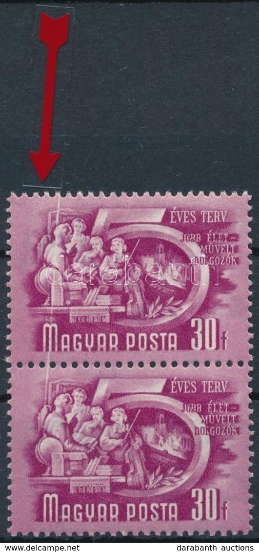 ** 1950 Ötéves Terv 30f Pár Fehér Csíkkal / Mi 1073 With White Sripe - Andere & Zonder Classificatie