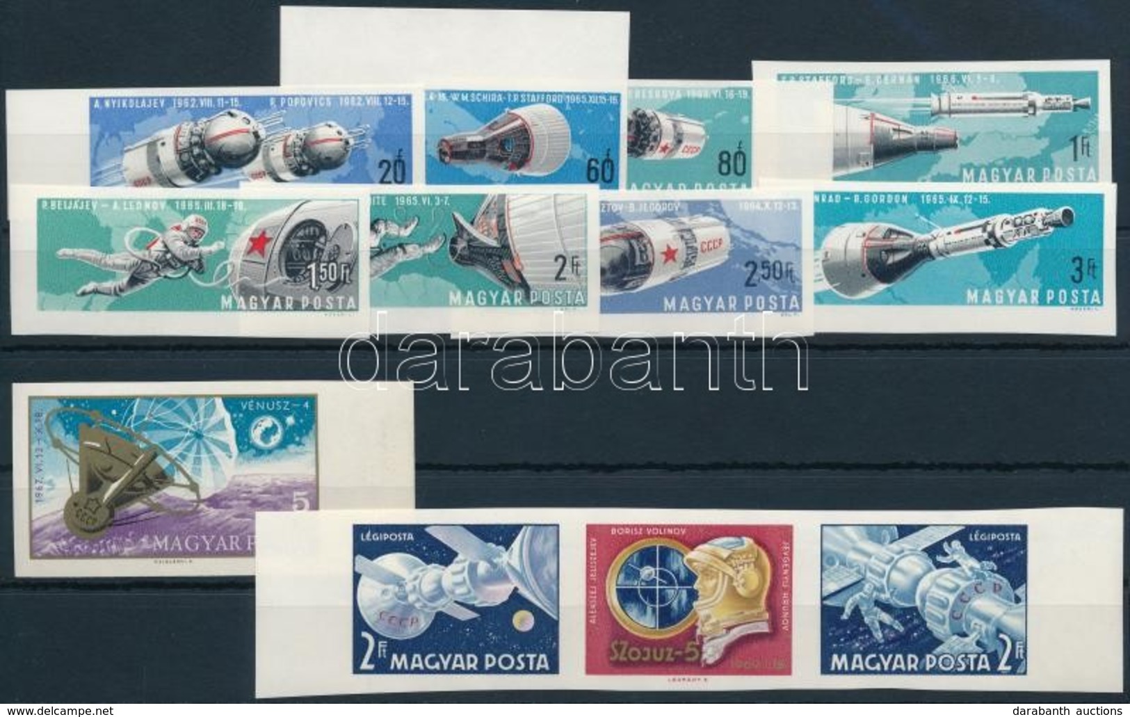 ** 1966-1969 Űrpárosok, Vénusz, Szojuz Vágott Kiadások / Mi 2299-2306, 2368, 2492-2493 Imperforate Stamps - Andere & Zonder Classificatie