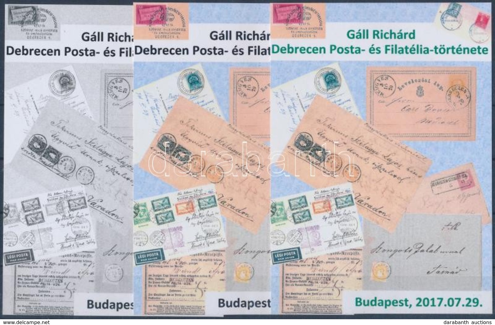 ** 2017 Debrecen Posta- és Filatéliatörténete 3 Db-os Emlékív Szett / Souvenir Sheet Set - Other & Unclassified