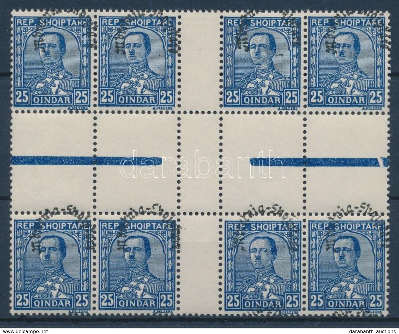 ** 1928 Mi 193 ívközéprészes Nyolcastömb / Gutter Block Of 8 - Other & Unclassified