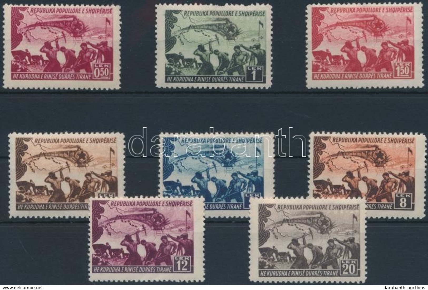 ** 1948 Vasút építés Sor Mi 448-455 (apró Betapadás és Foghiba) - Other & Unclassified