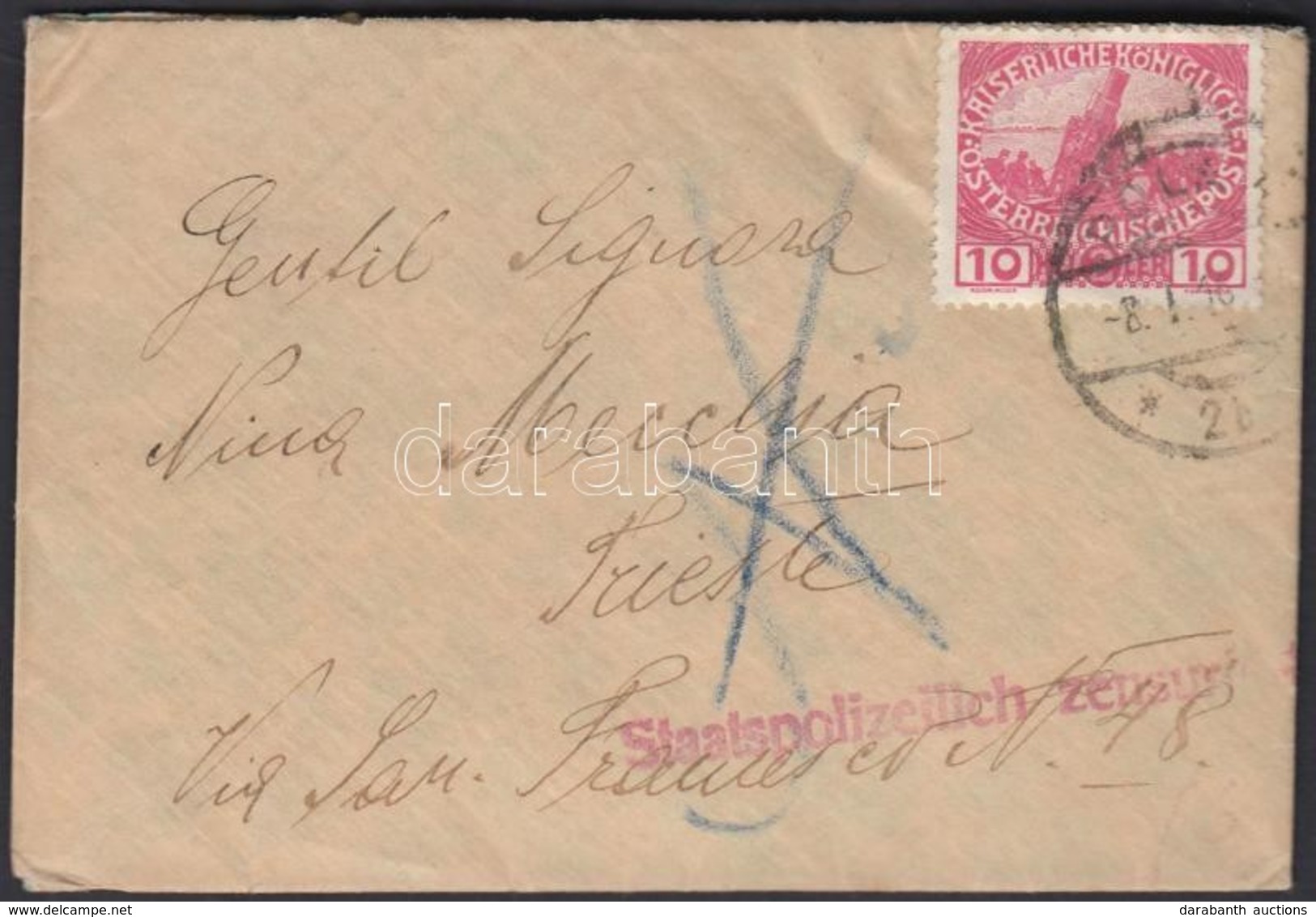 1916 Cenzúrás Levél 'POLA' - Trieste - Other & Unclassified