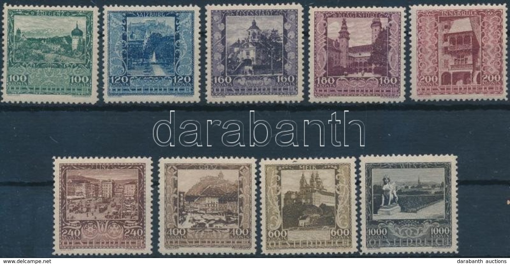 ** 1923 Tartományi Fővárosok Sor Mi 433-441 - Otros & Sin Clasificación