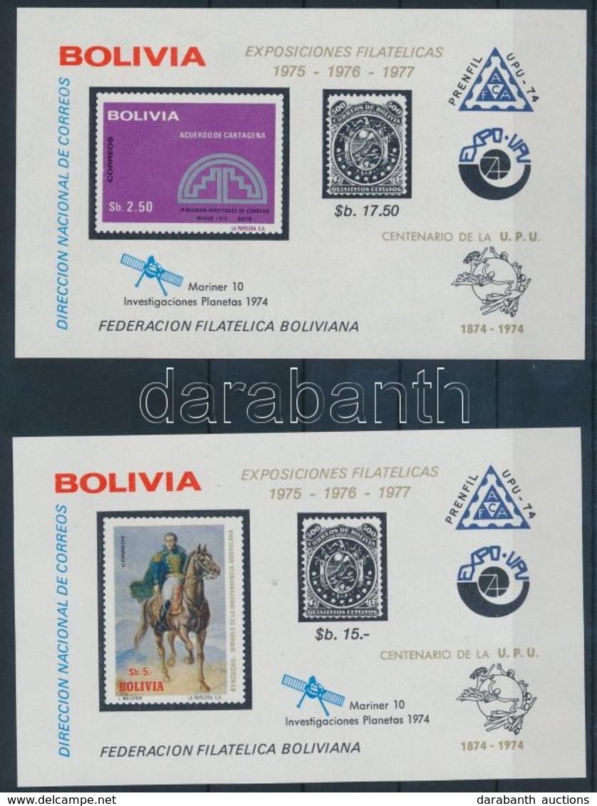 ** 1975 100 éves Az UPU 2 Db Blokk Mi 53, 55 - Other & Unclassified