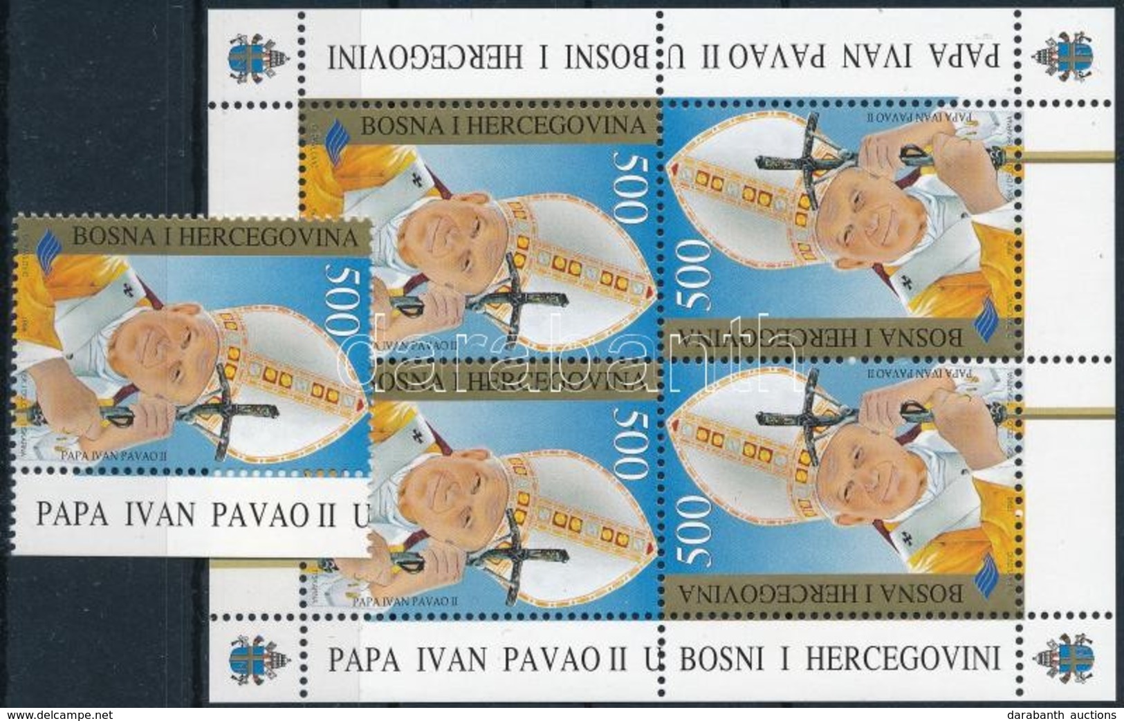 ** 1996 II. János Pál Pápa Bélyeg + Kisív,
Pope John Paul II Stamp + Minisheet
Mi 76 - Other & Unclassified