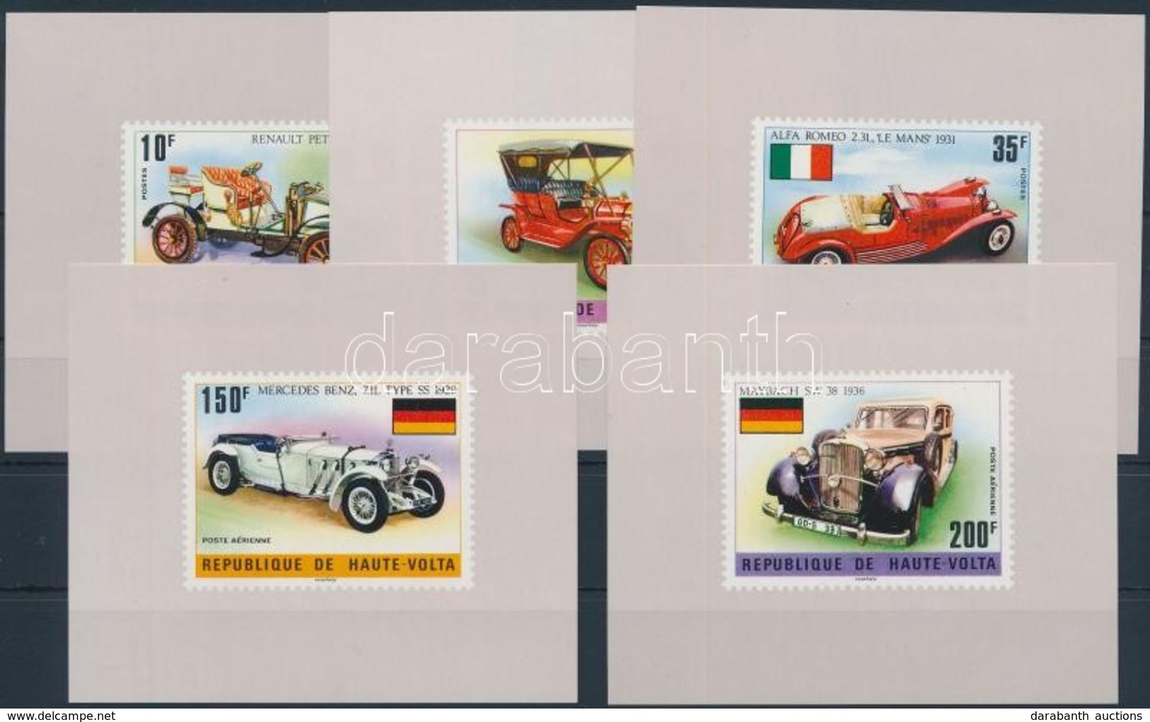 ** 1975 Autók Sor Vágott Blokkformában,
Cars Set In Imperforated Blockform
Mi 563-567 - Altri & Non Classificati