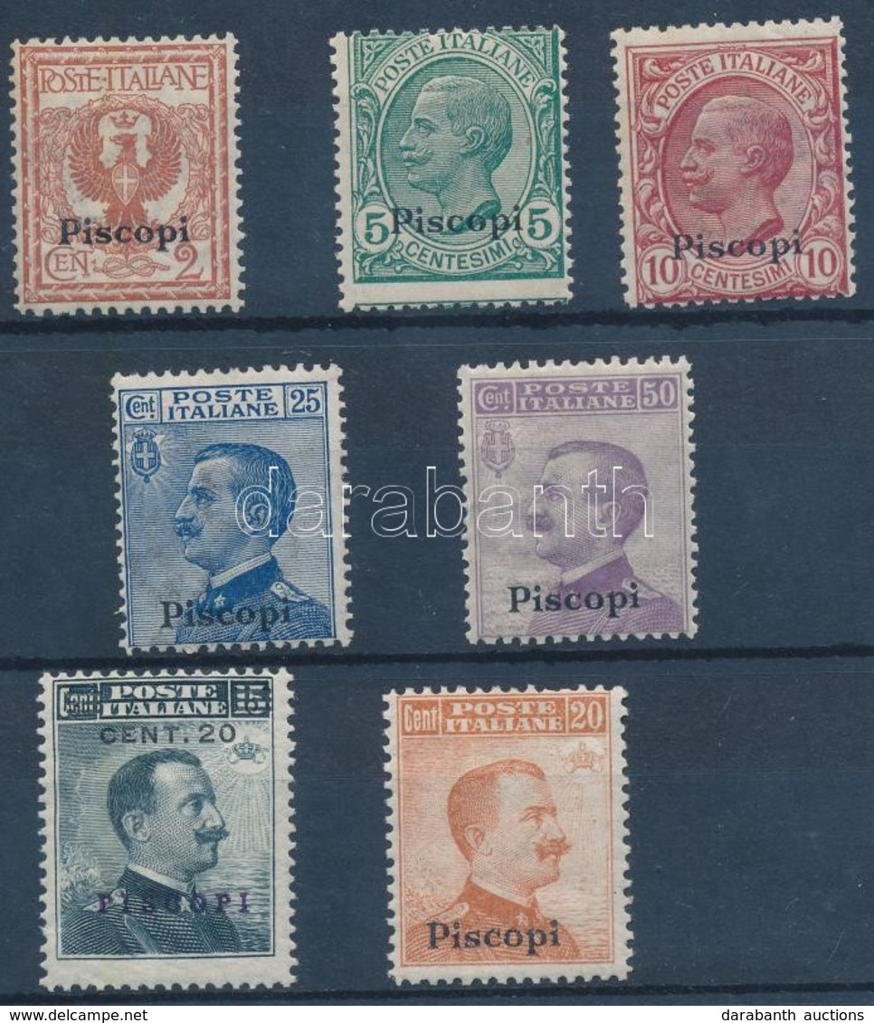 * 1912 Forgalmi 7 érték Piscopi Felülnyomással Mi 3-5, 7, 9-11 IX - Andere & Zonder Classificatie