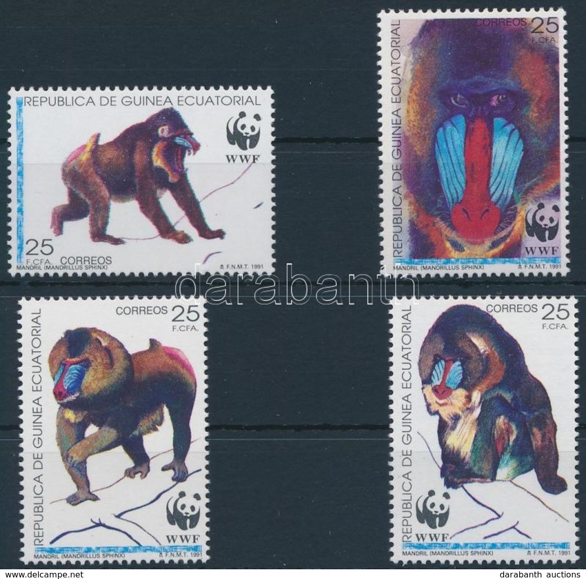 ** 1991 WWF Mandrill Sor,
WWF Madrill Set
Mi 1731-1734 - Otros & Sin Clasificación