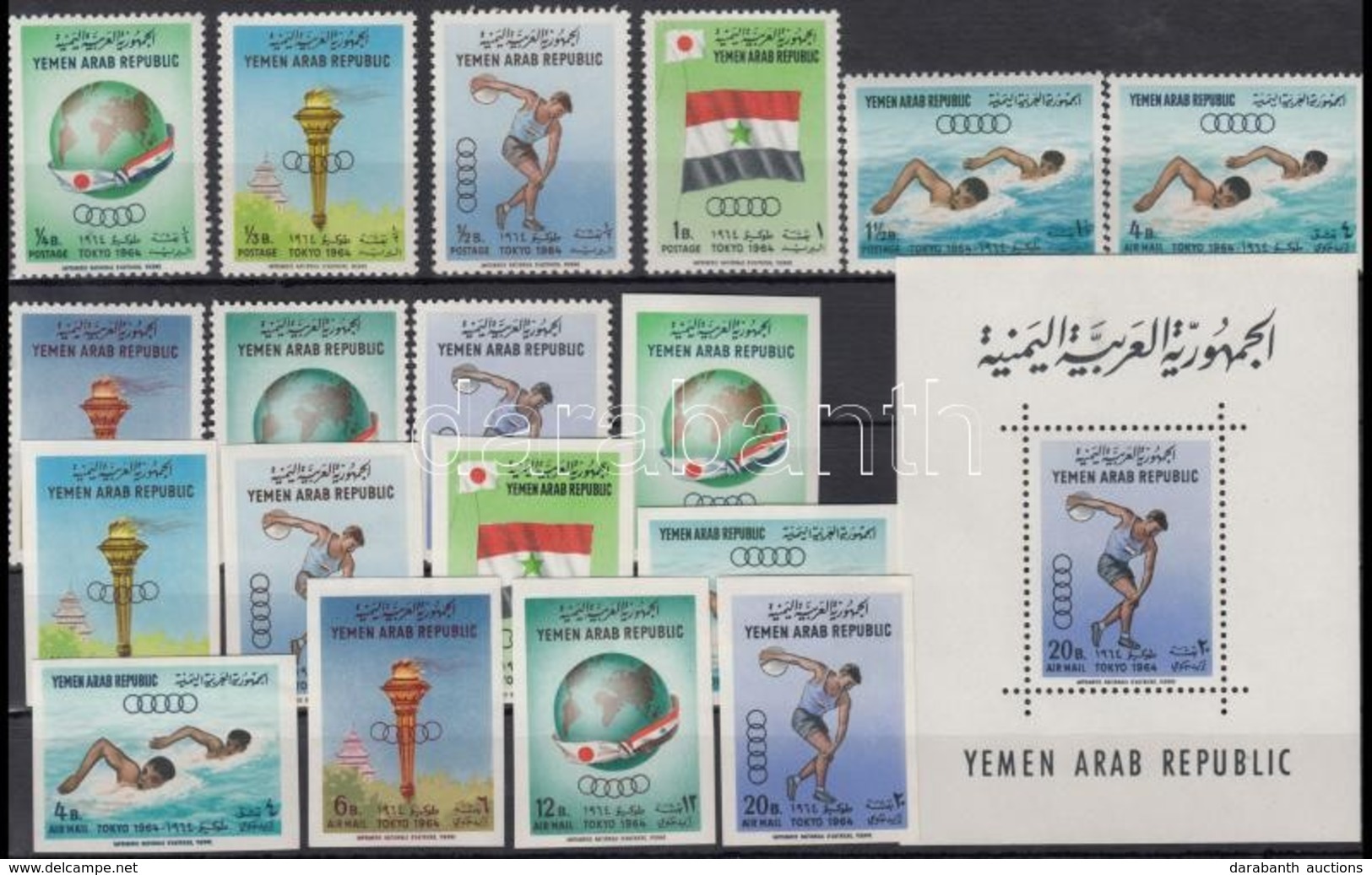 ** 1964 Olimpia Sor Mi 359-367 A+B + Blokk 27 - Andere & Zonder Classificatie