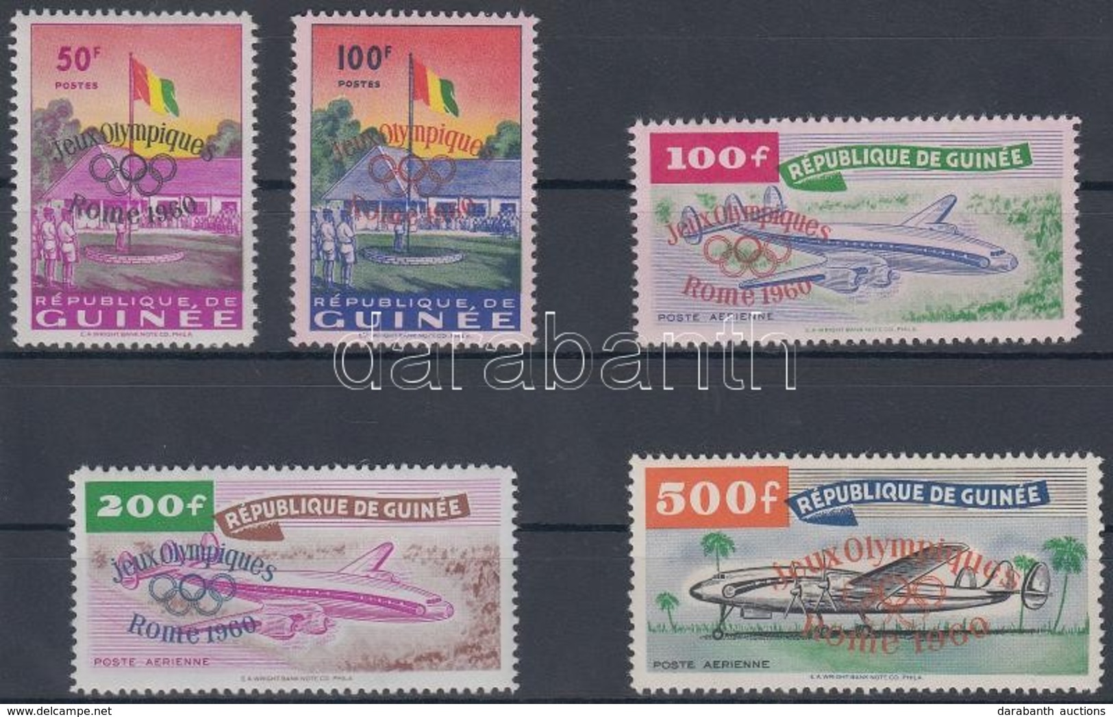 ** 1960 Római Nyári Olimpia Sor Felülnyomással Mi 49-53 - Other & Unclassified