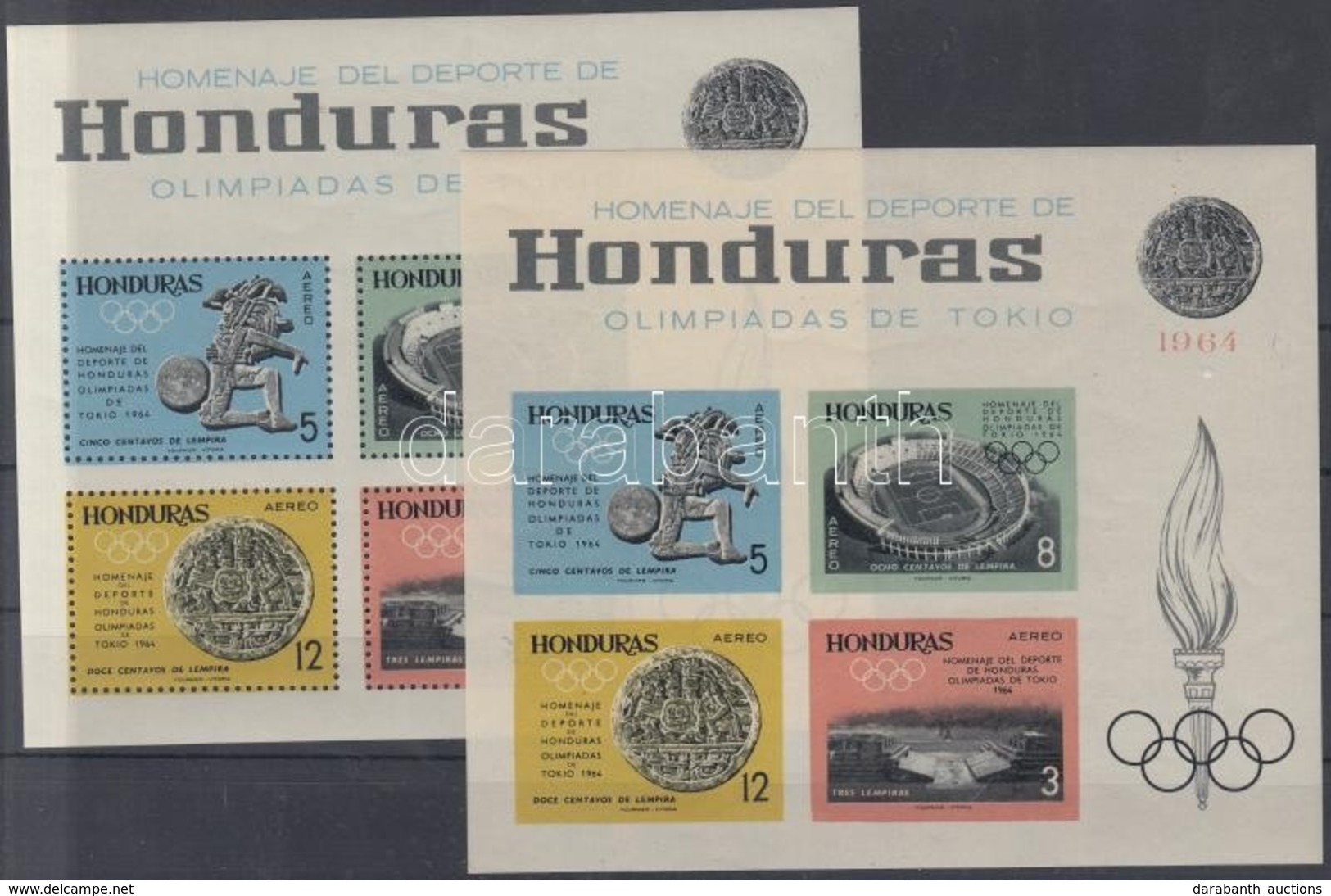 ** 1964 Tokiói Olimpia Mi 607-615 + Blokk 6 A+B - Other & Unclassified