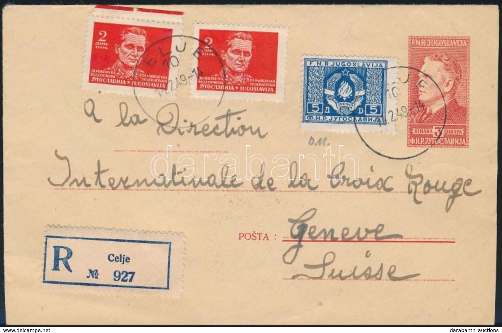 1949 Ajánlott Levél Svájcba / Registered Cover To Switzerland - Other & Unclassified